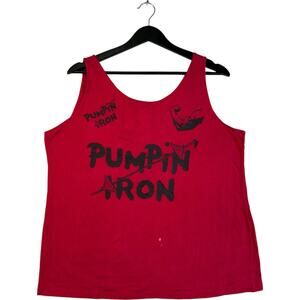 Vintage Pumpin Iron Spellout Tank Top XL